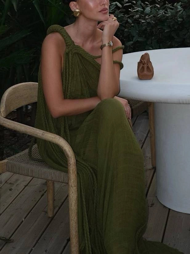 Olive Muse Draped Maxi