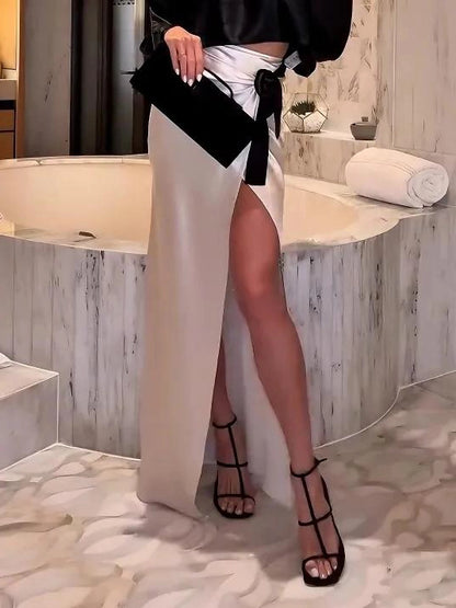 Luxe Noir Satin Wrap Set