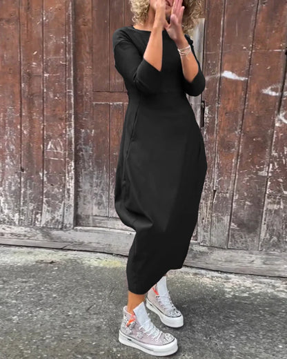 MM|  Long-Sleeve Pocket Dress