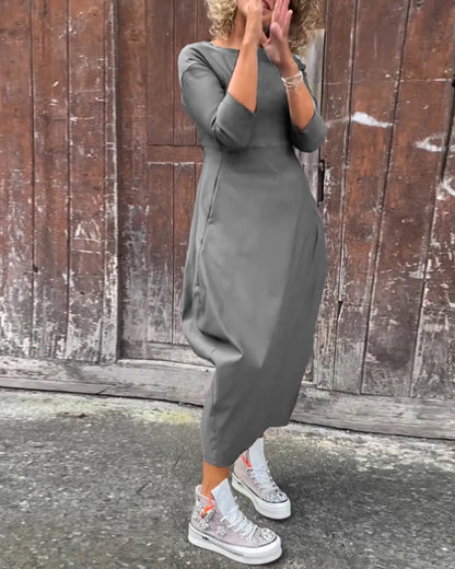 MM|  Long-Sleeve Pocket Dress