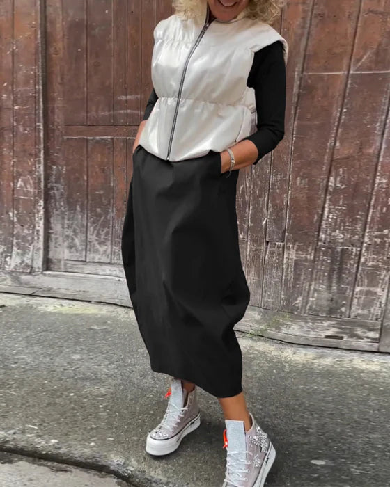 MM|  Long-Sleeve Pocket Dress