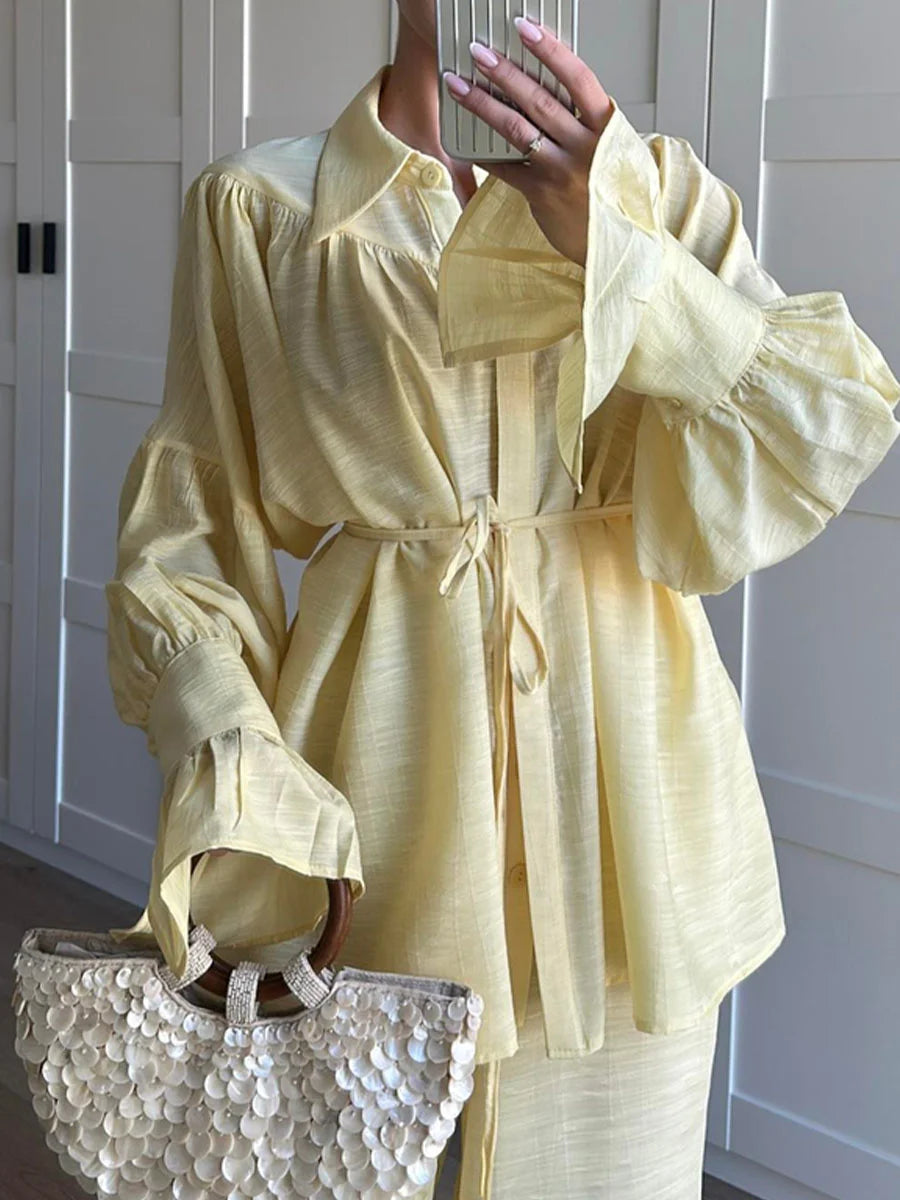 Chic Shirt Casual 2 Piece Set