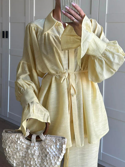 Chic Shirt Casual 2 Piece Set