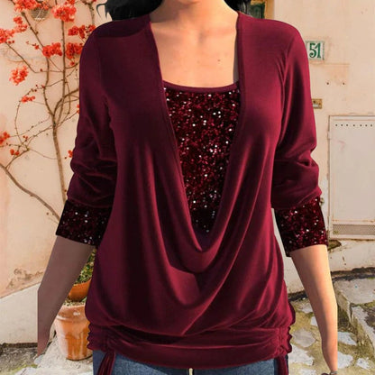 Women’s long-sleeve shirt with sequins