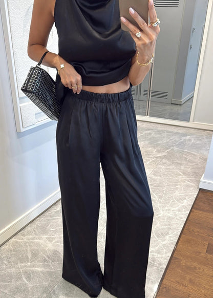 Satin Draped 2 Piece Set