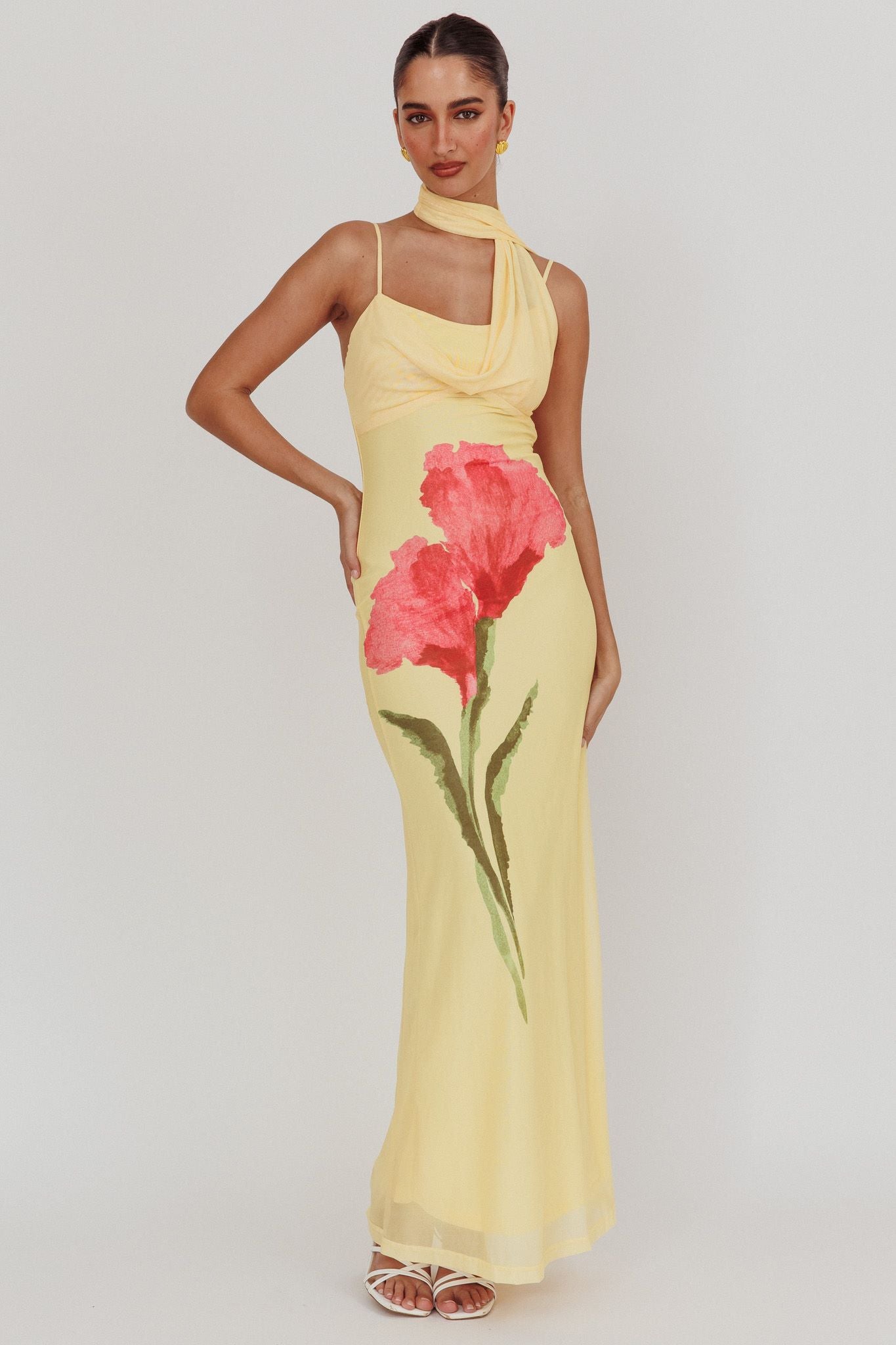 LILAH NECK WRAP MAXI DRESS