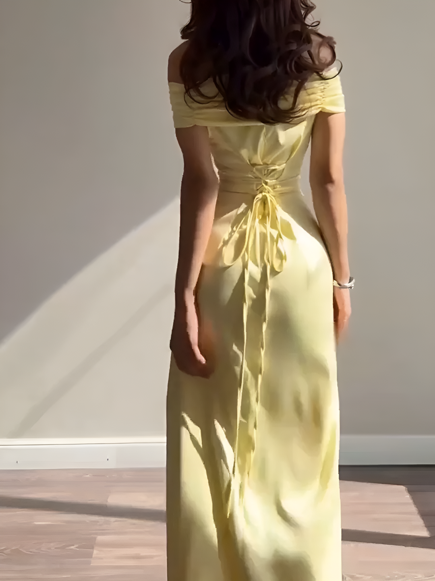 Golden Whisper Evening Dress