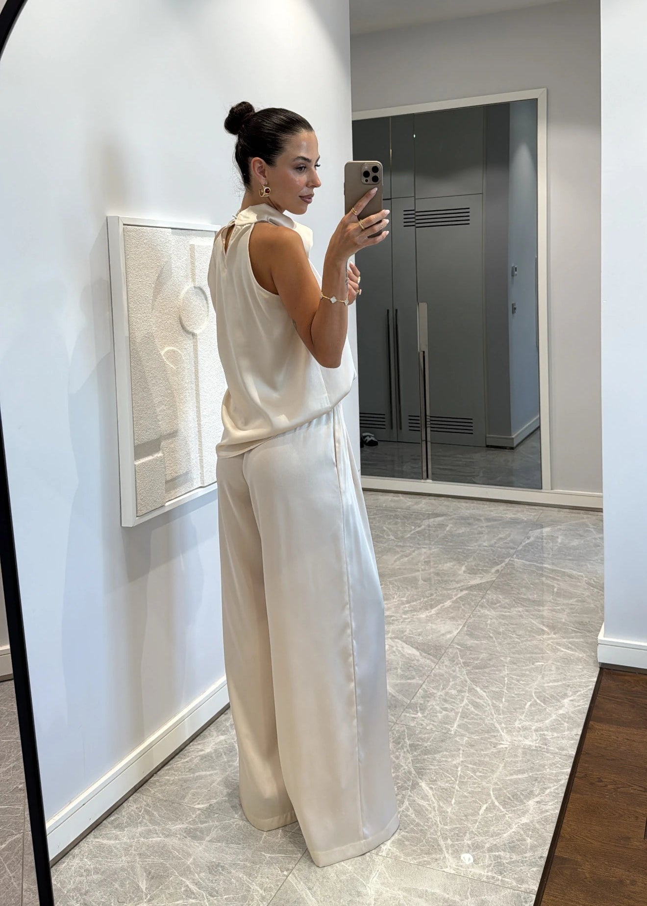 Satin Draped 2 Piece Set