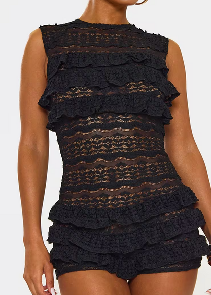 MM | Frilled Layered Sleeveless Playsuit