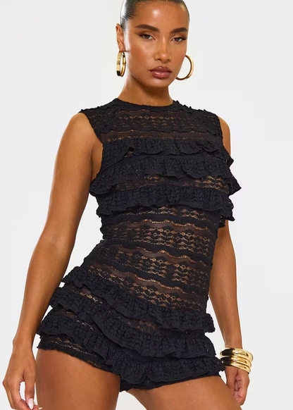 MM | Frilled Layered Sleeveless Playsuit