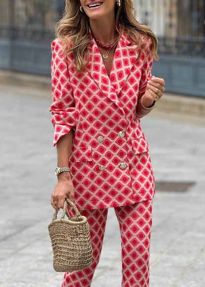 Retro Chic Pink Geometric Print Set
