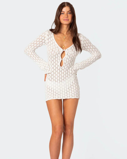 Marié Crochet Mini Dress