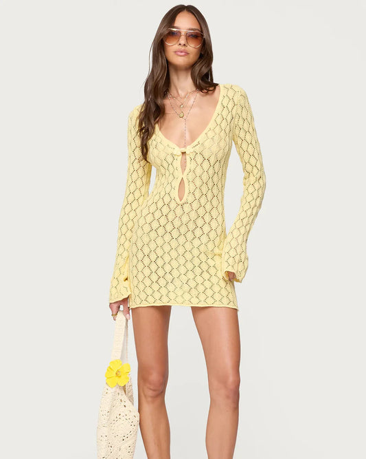 Marié Crochet Mini Dress