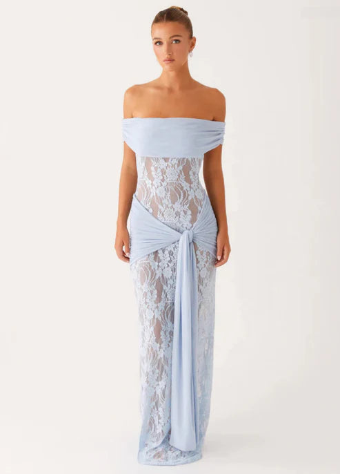 Elara Maxi Dress – Sky Blue