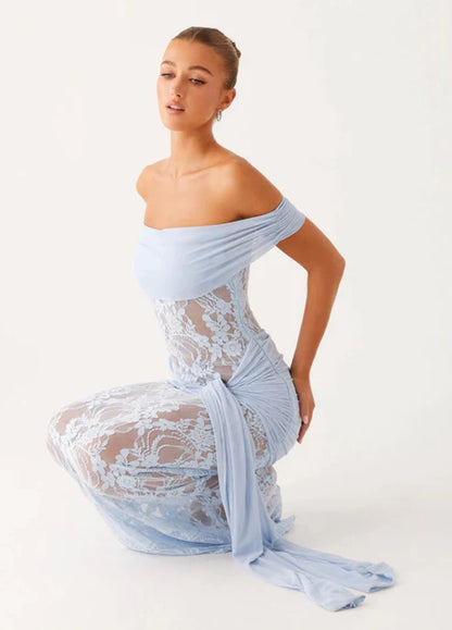 Elara Maxi Dress – Sky Blue