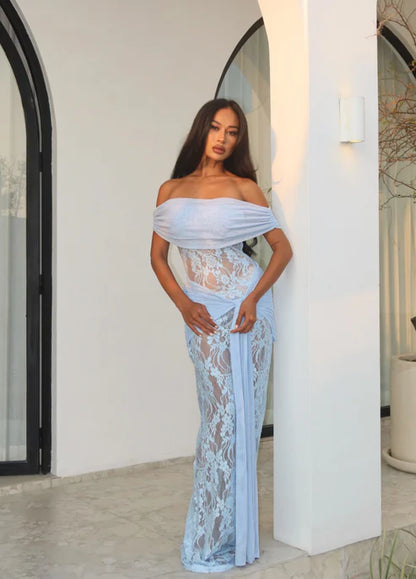 Elara Maxi Dress – Sky Blue