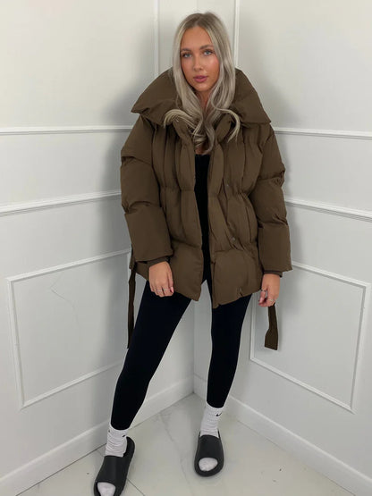 Karly Short Belted Puffer Jacket