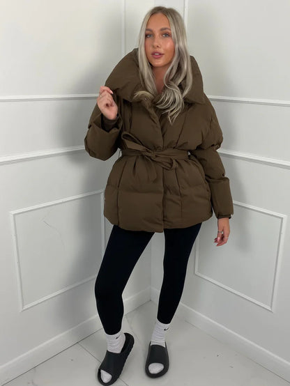 Karly Short Belted Puffer Jacket