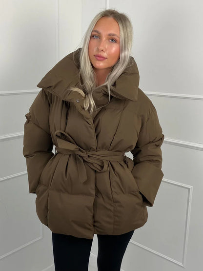 Karly Short Belted Puffer Jacket