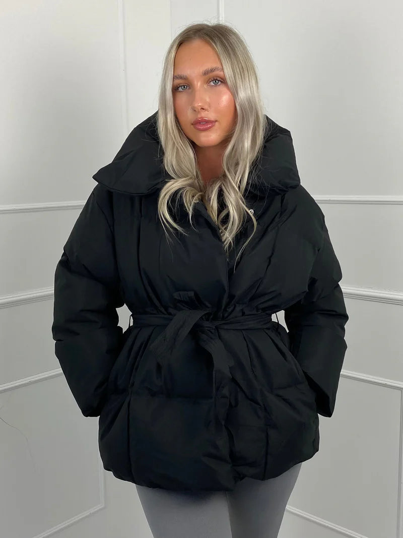 Karly Short Belted Puffer Jacket