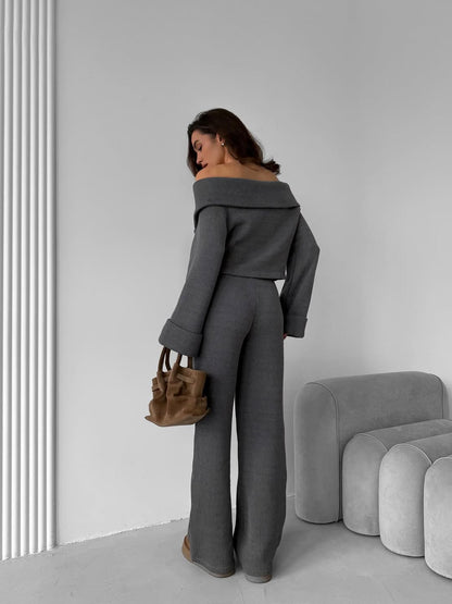 Knit Off Shoulder Lounge Set
