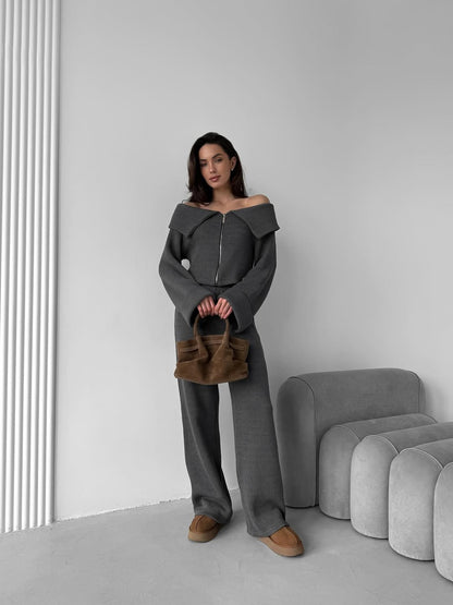 Knit Off Shoulder Lounge Set