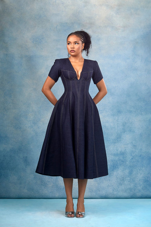 HAVANA DENIM MIDI DRESS