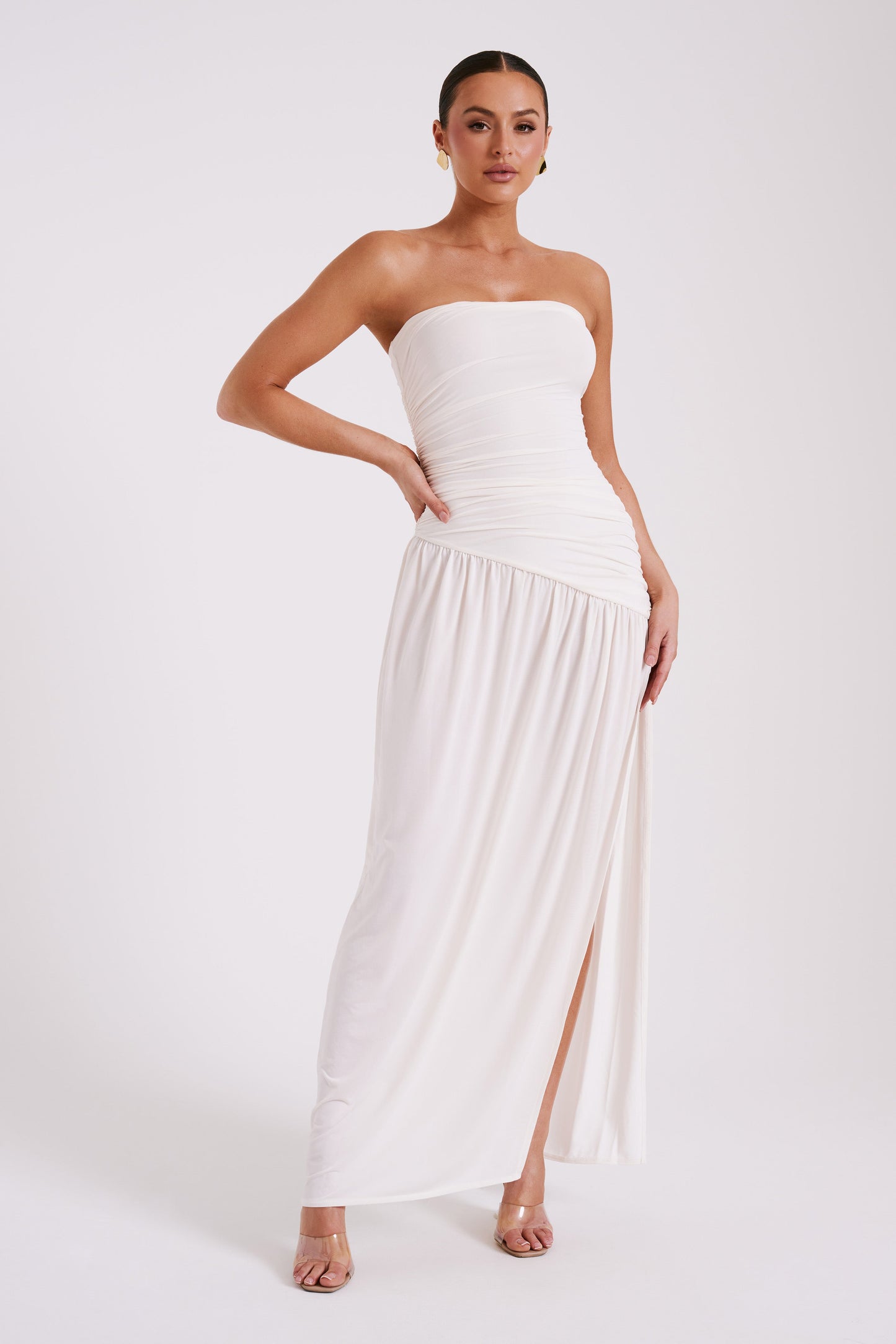 BEX STRAPLESS SLINKY MAXI DRESS
