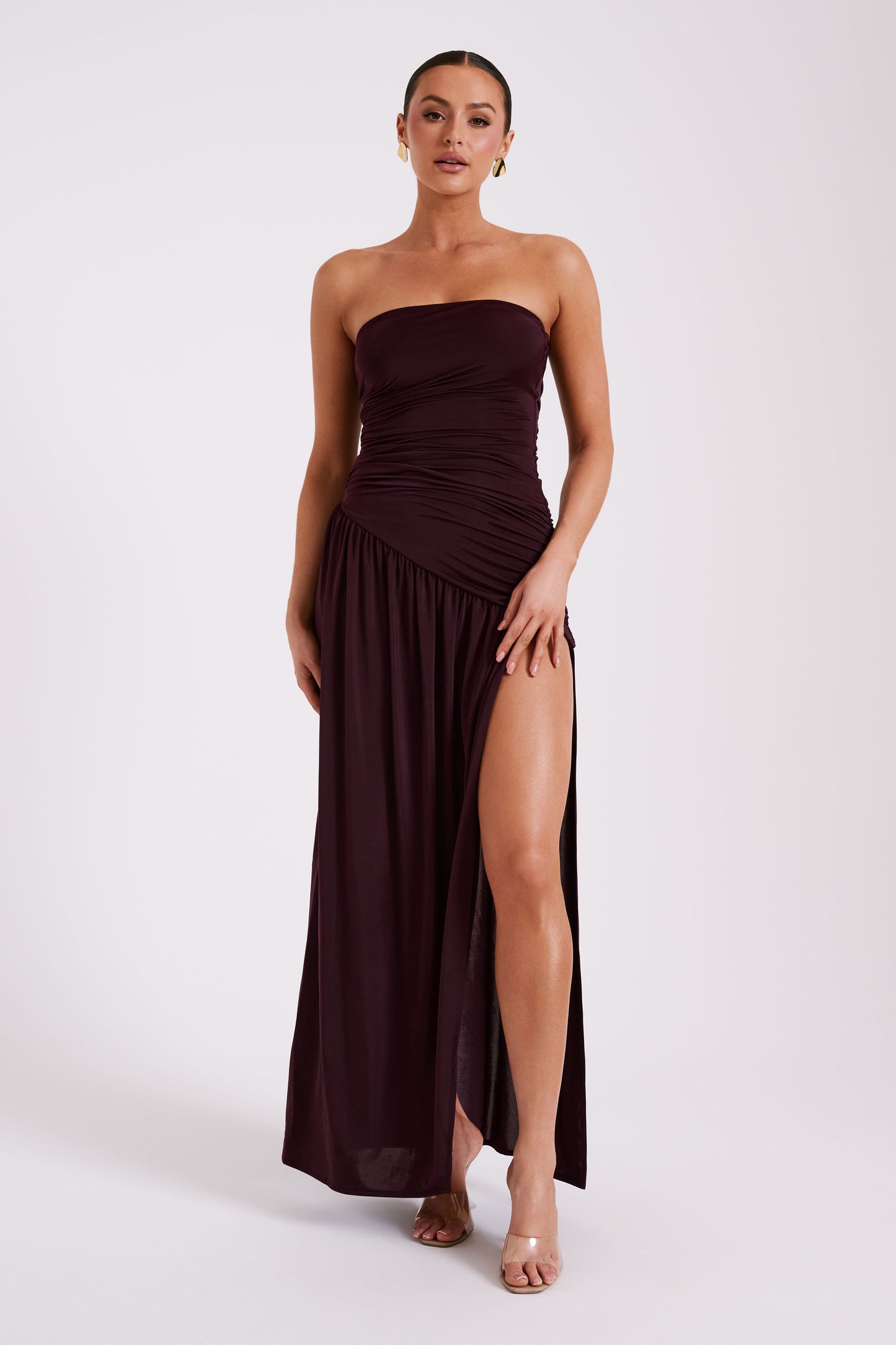 BEX STRAPLESS SLINKY MAXI DRESS