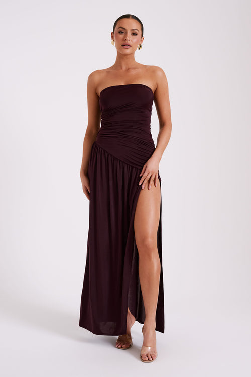 BEX STRAPLESS SLINKY MAXI DRESS