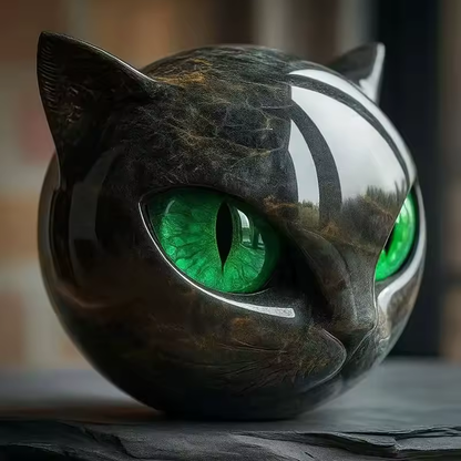 NyxCharm – Mystical Black Cat Head Sculpture