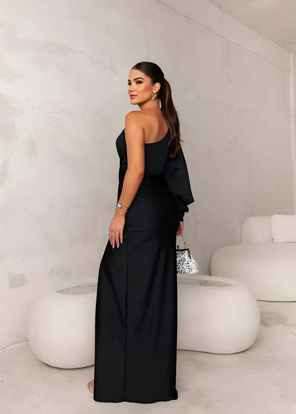 Enchanted Drape Satin Dress