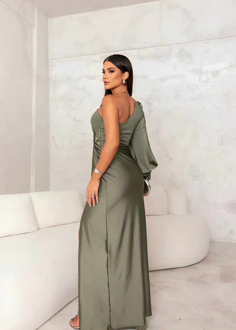 Enchanted Drape Satin Dress