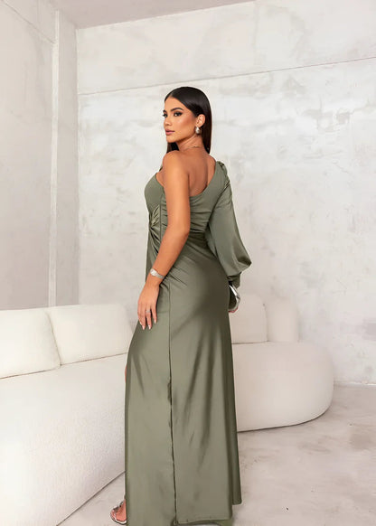 Enchanted Drape Satin Dress