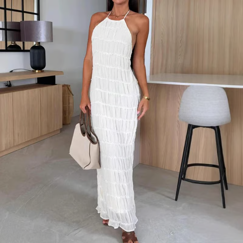 Ivory Horizon Halter Maxi