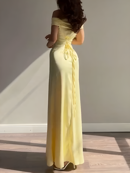 Golden Whisper Evening Dress