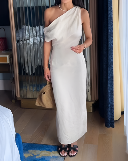 Dish Slip One-Shoulder Dress