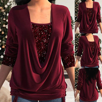 Women’s long-sleeve shirt with sequins