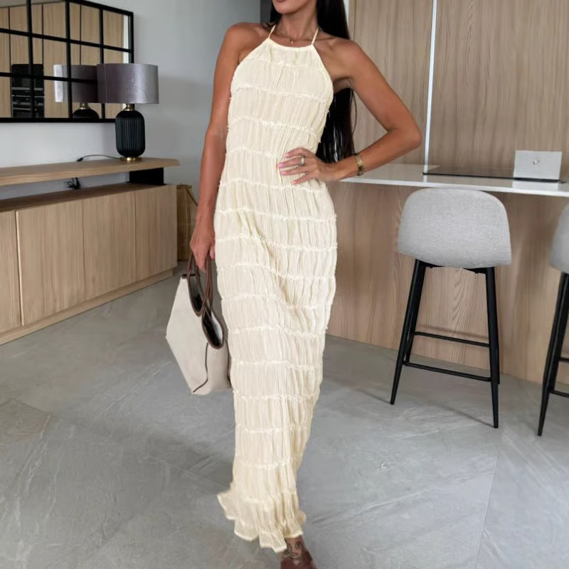 Ivory Horizon Halter Maxi
