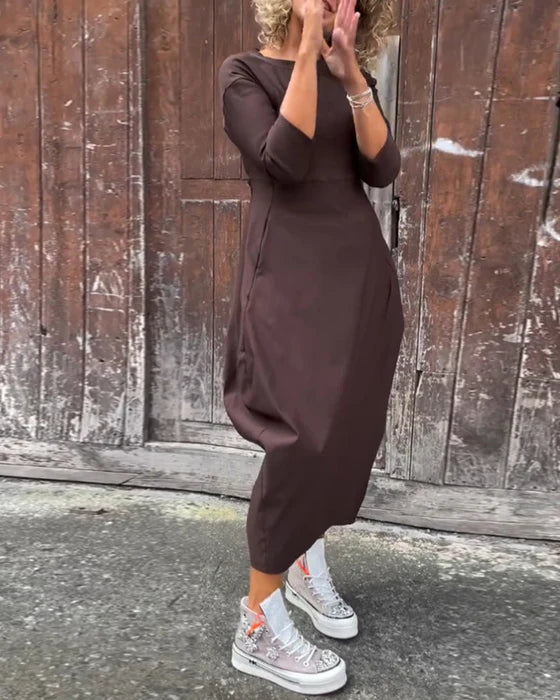 MM|  Long-Sleeve Pocket Dress