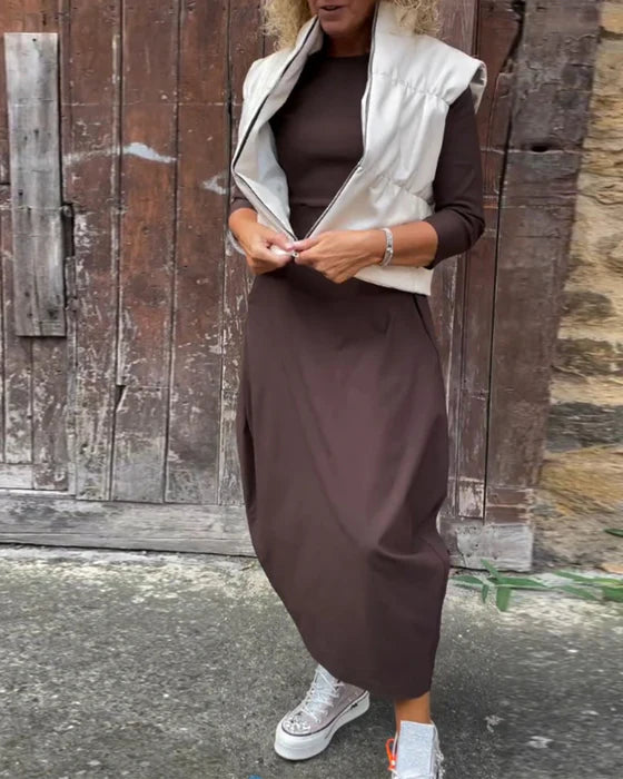 MM|  Long-Sleeve Pocket Dress