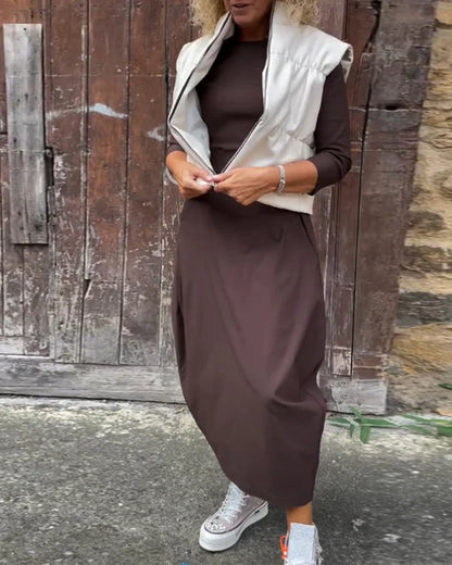 MM|  Long-Sleeve Pocket Dress