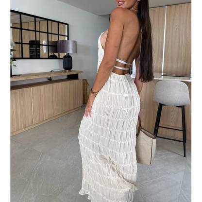 Ivory Horizon Halter Maxi