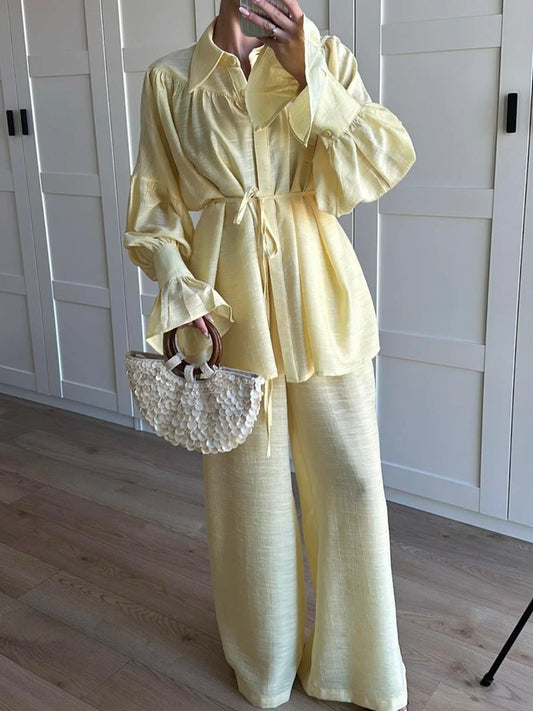 Chic Shirt Casual 2 Piece Set