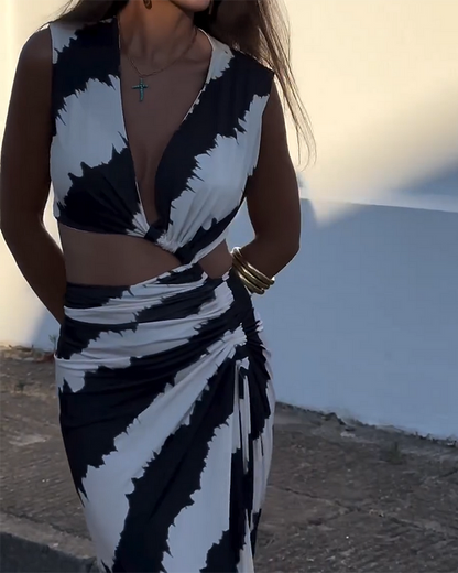 Midnight Mirage Cutout Dress