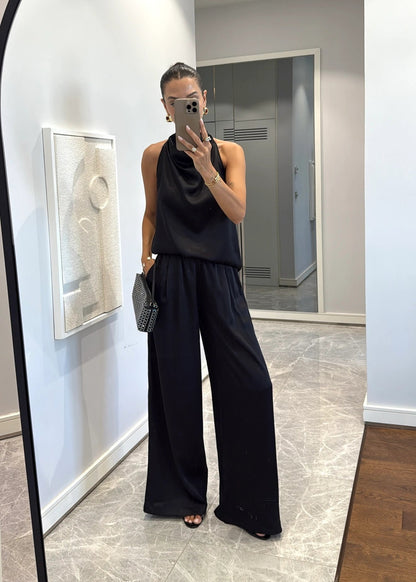 Satin Draped 2 Piece Set