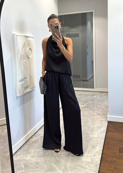 Satin Draped 2 Piece Set
