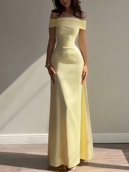 Golden Whisper Evening Dress