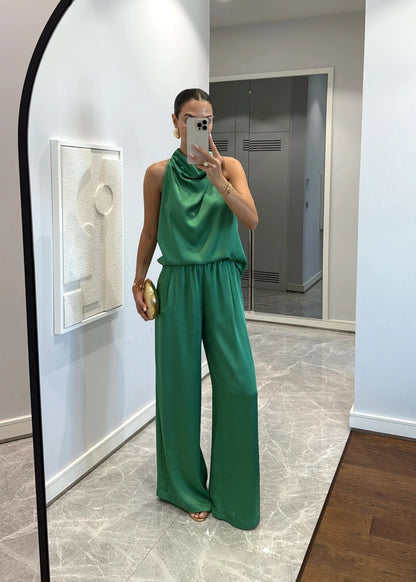 Satin Draped 2 Piece Set