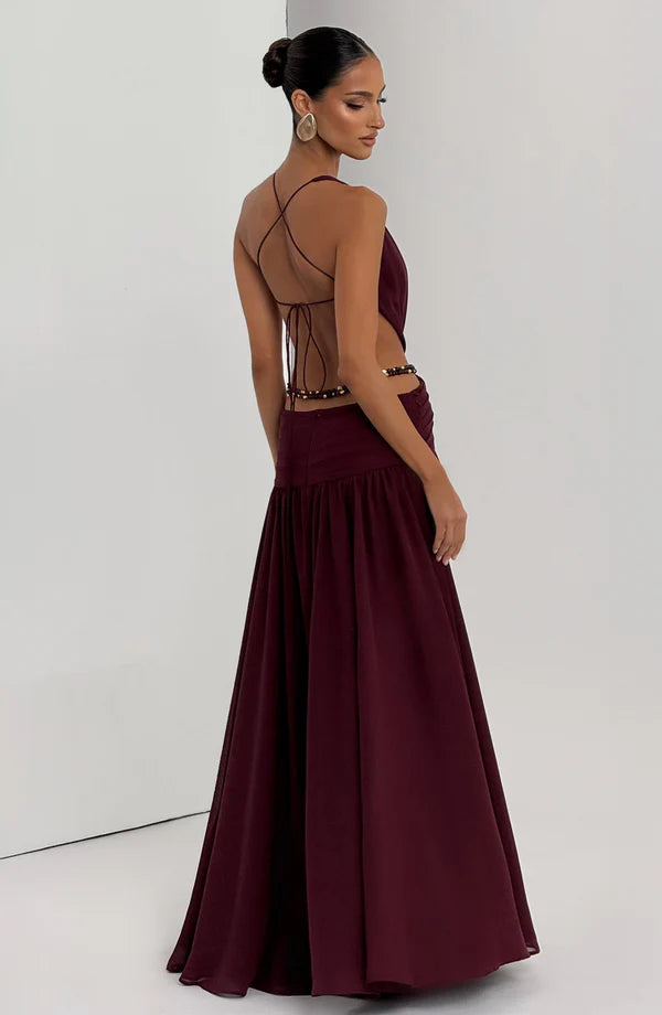 Cherry Lacquer Maxi Dress